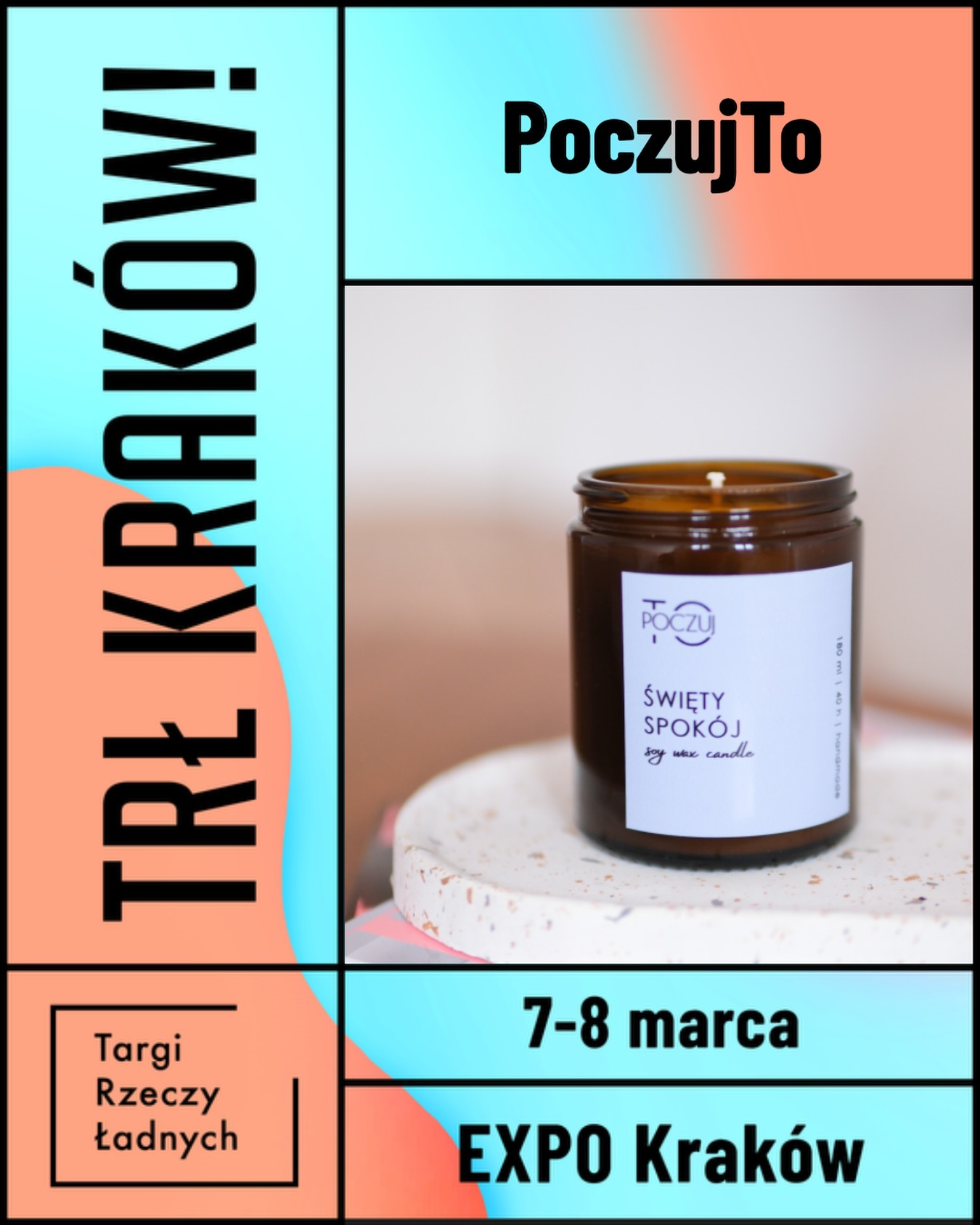 Kraków, nadchodzimy ✨
PoczujTo będzie na Targach Rzeczy Ładnych już po raz trzeci — i za każdym razem to dla mnie coś absolutnie wyjątkowego.
📍 Kraków
📅 7–8 marca
🌸 Weekend Dnia Kobiet
TRŁ to nie są zwykłe targi. To spotkanie z uważnością, estetyką, emocją. To rozmowy, zapachy, chwile „tu i teraz”. Być tam to coś więcej niż zakupy — to doświadczenie, które się czuje, a nie tylko ogląda.
Przywiozę zapachy, które otulają. Spokój. Czułość. Chwilę tylko dla siebie.
Idealny moment, by zrobić prezent — sobie albo ważnej kobiecie 💫
Jeśli będziesz w Krakowie w ten weekend — po prostu poczuj to z nami 🤍